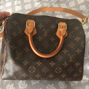 Louis Vuitton speedy 25 with crossbody strap like new